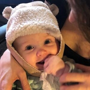 Baby GAP Faux Suede Shearling Lined Trapper Hat, Size 12-18 Months